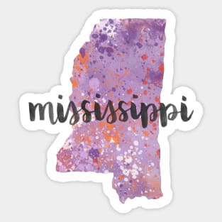 mississippi - calligraphy and abstract state outline Sticker